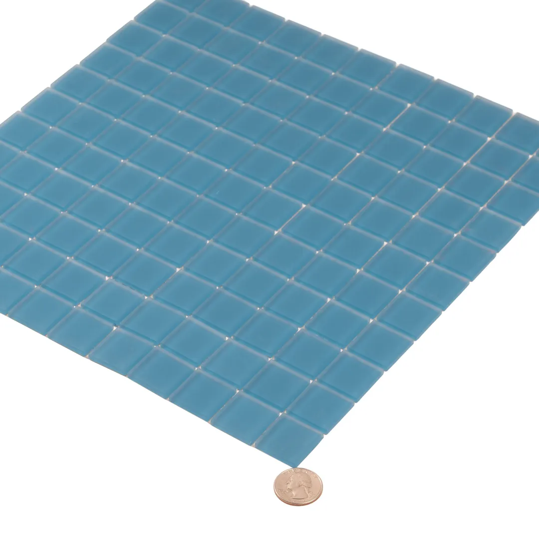 Apollo Tile (Sample) Floor and Wall Tile Blue 4-in x 4-in Matte Glass Uniform Squares Floor and Wall Tile, photo 4 of 5