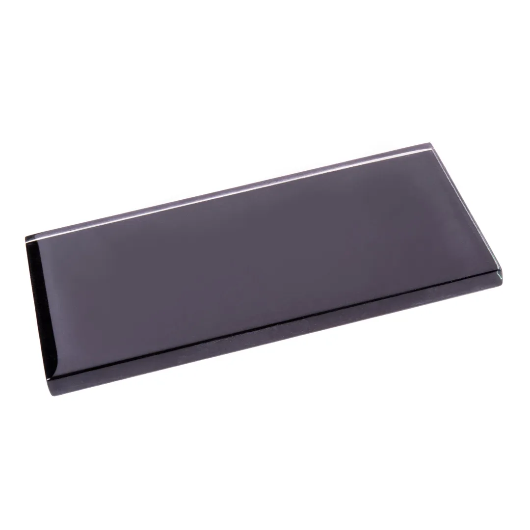 Apollo Tile (Sample) Wall Tile Black 3-in x 6-in Glossy Glass Brick Subway Wall Tile, photo 6 of 10