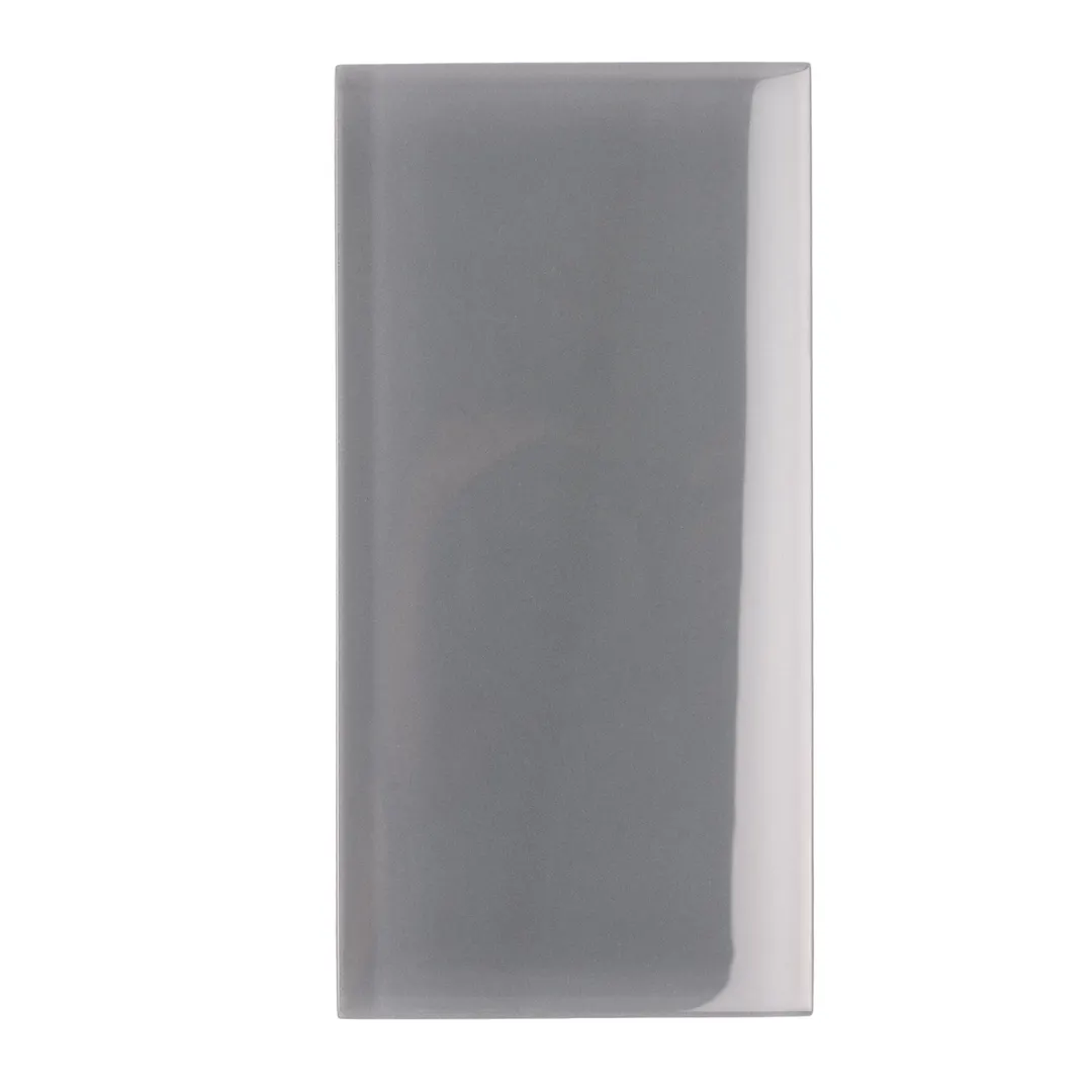Apollo Tile (Sample) Wall Tile Ash Gray 3-in x 6-in Glossy Glass Subway Wall Tile, photo 8 of 9
