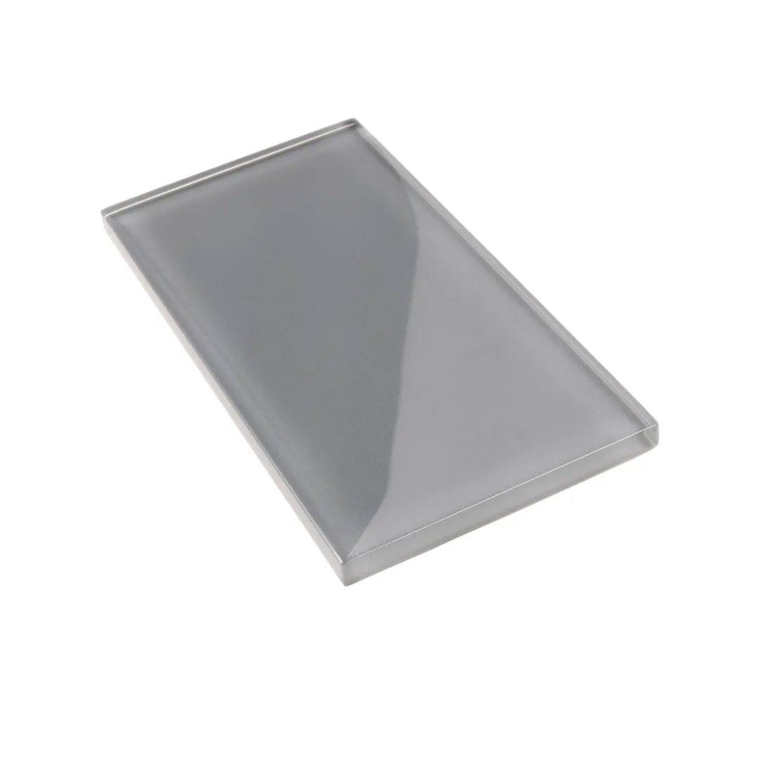 Apollo Tile (Sample) Wall Tile Ash Gray 3-in x 6-in Glossy Glass Subway Wall Tile, photo 7 of 9