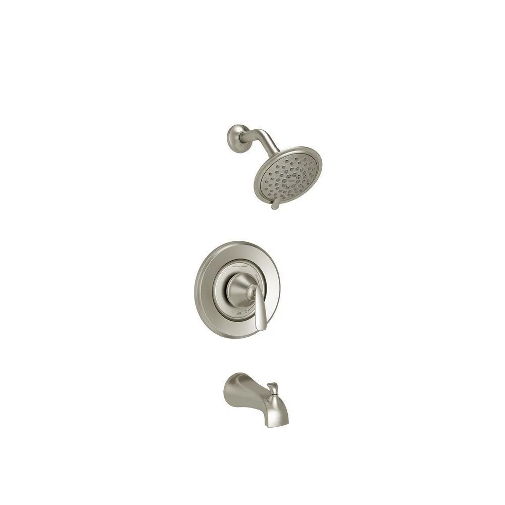 Somerville 8 in. Widespread Bathroom Faucet and Single-Handle 3-Spray Tub and Shower Faucet Set in Brushed Nickel, photo 2 of 5