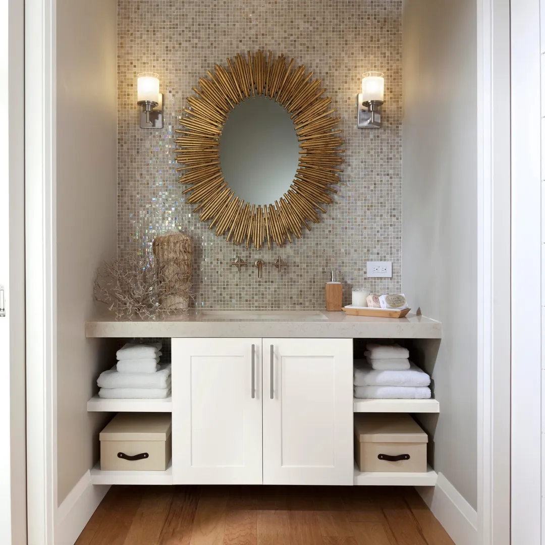 allen + roth Aveley 36-in W x 18.125-in H x 12-in D Linen Wall Fully Assembled Cabinet (Flat Panel Shaker Door Style), photo 4 of 18