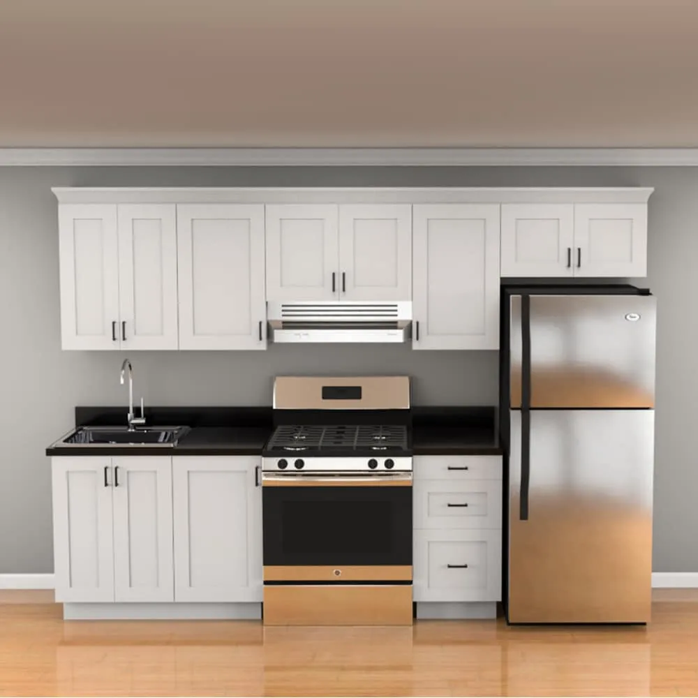 Hugo&Borg Rosemont 30-in W x 40-in H x 14-in D Glacier White Blind Wall Fully Assembled Cabinet (Recessed Panel Shaker Door Style), photo 12 of 14