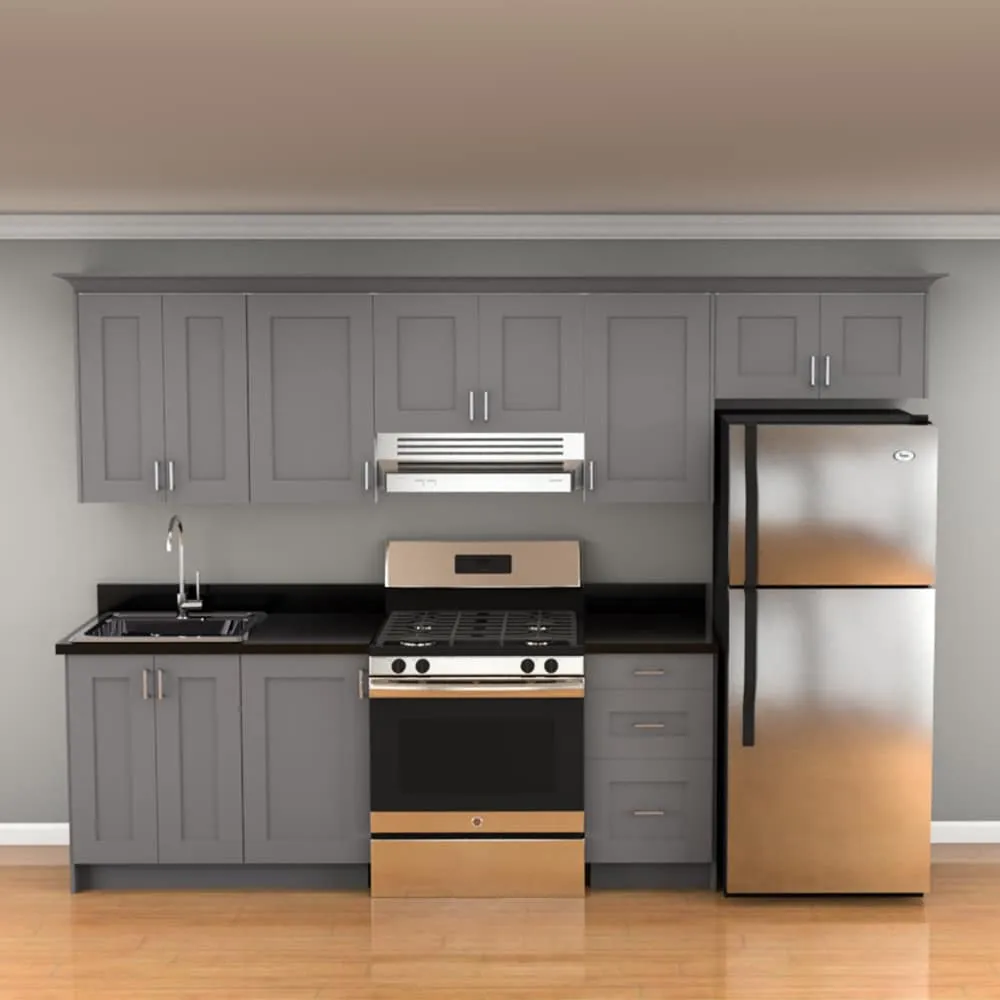 Hugo&Borg Beaumont 36-in W x 34.5-in H x 36-in D Slate Gray Lazy Susan Corner Base Fully Assembled Cabinet (Recessed Panel Shaker Style), photo 8 of 14