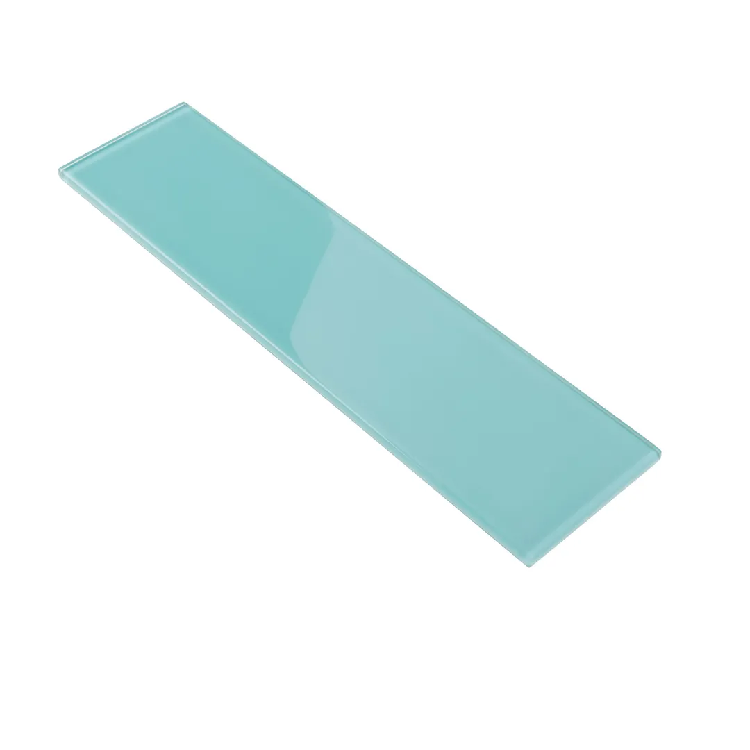 Apollo Tile (Sample) Wall Tile Turkish Blue 4-in x 4-in Glossy Glass Brick Subway Wall Tile, photo 6 of 10