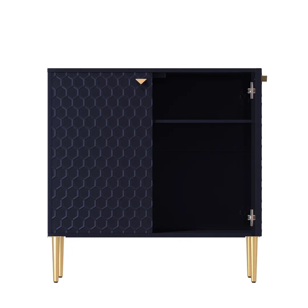 Clihome 2-Door Cabinets 31.5-in W x 32-in H Wood Composite Blue Freestanding Utility Storage Cabinet, photo 3 of 10