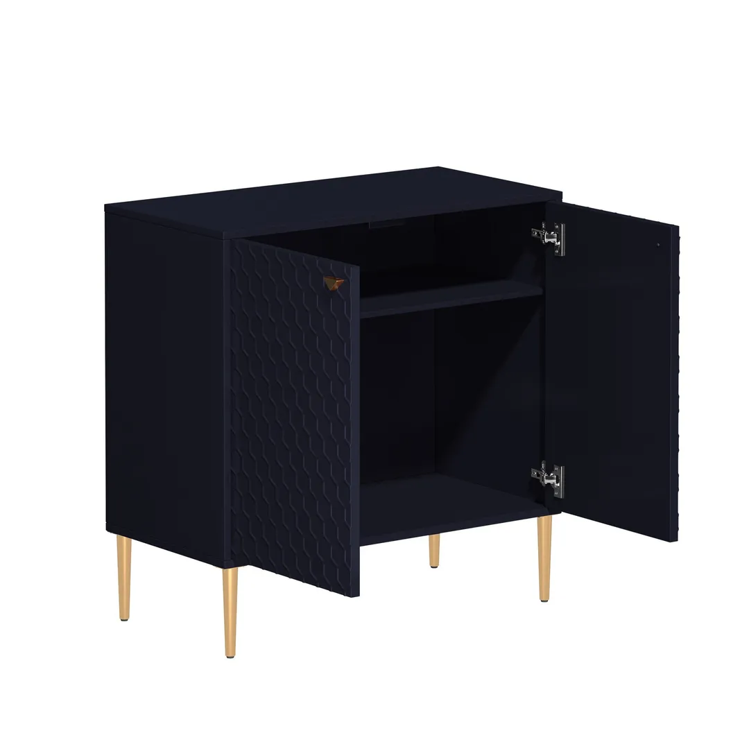 Clihome 2-Door Cabinets 31.5-in W x 32-in H Wood Composite Blue Freestanding Utility Storage Cabinet, photo 4 of 10