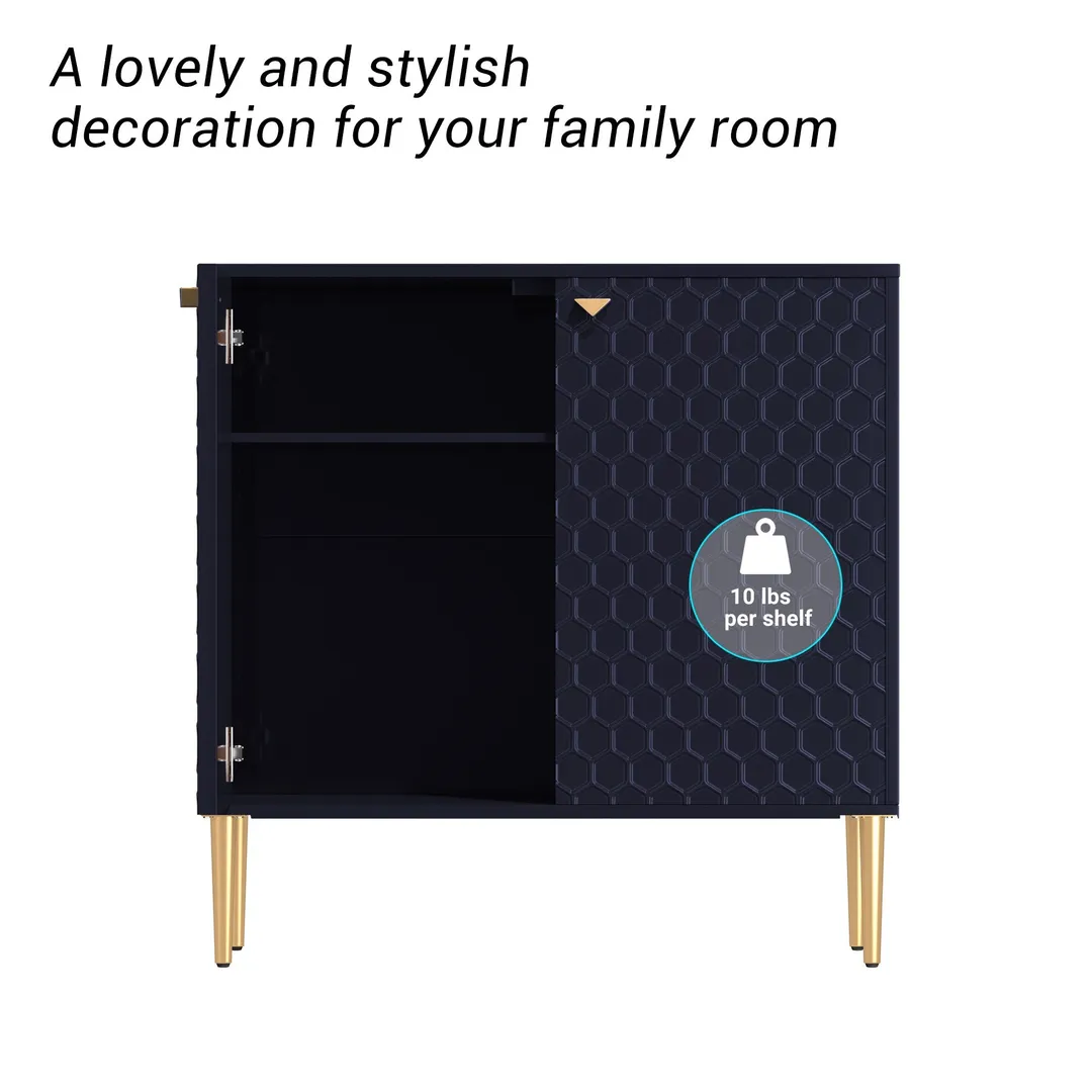 Clihome 2-Door Cabinets 31.5-in W x 32-in H Wood Composite Blue Freestanding Utility Storage Cabinet, photo 10 of 10