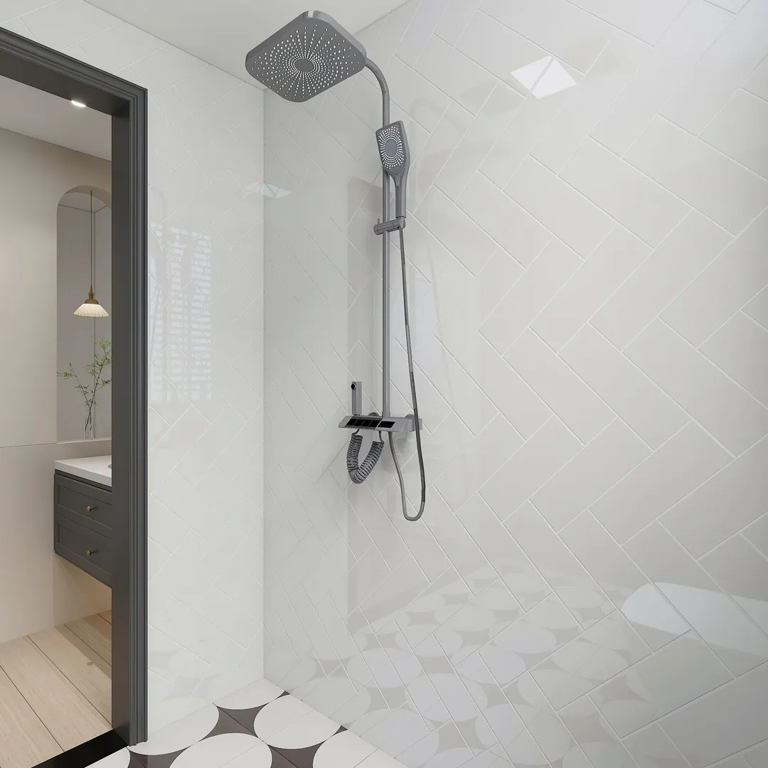 Giorbello Classic Premium Light Gray 4-in x 12-in Glossy Glass Subway Wall Tile (5-sq. ft/ Carton), photo 3 of 7