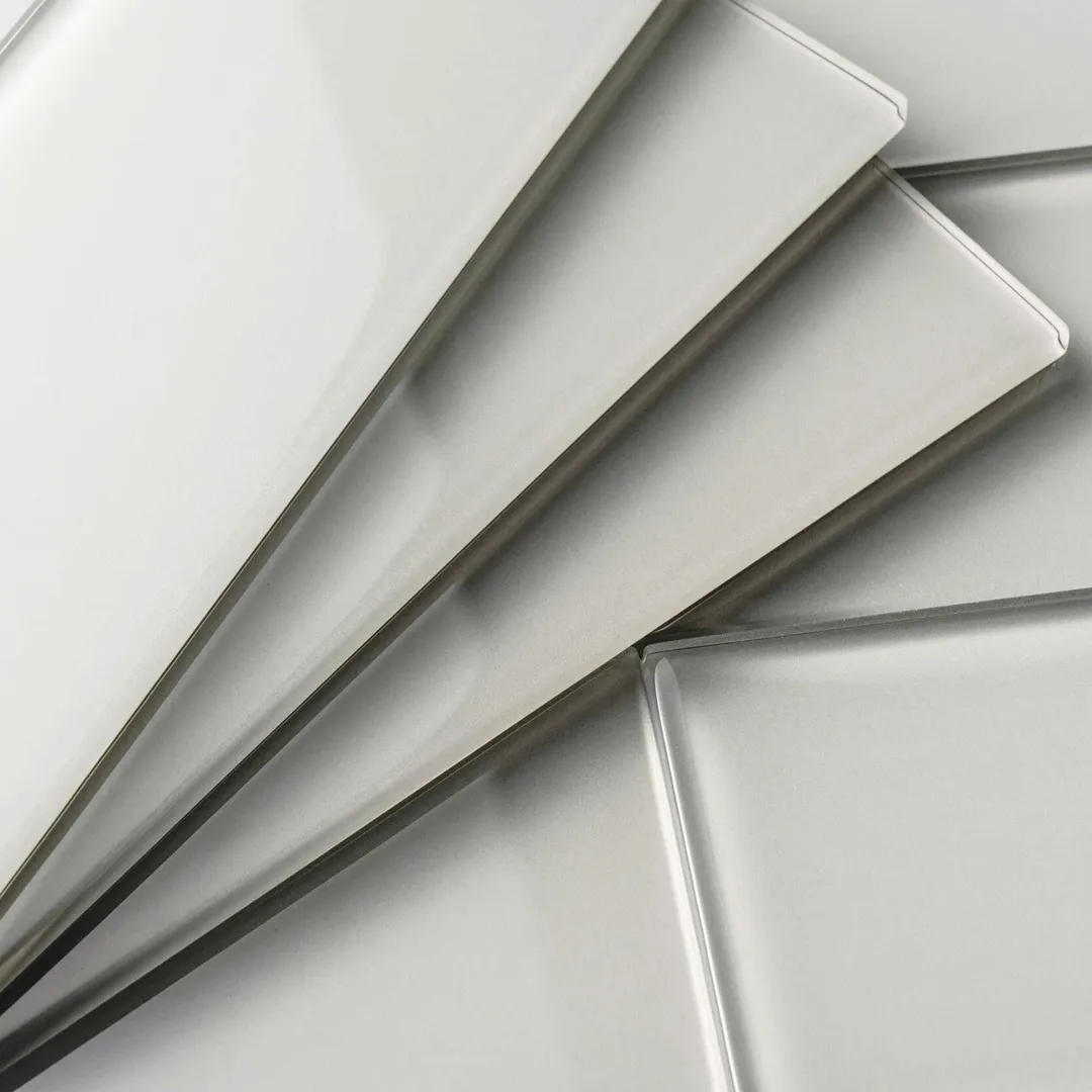 Giorbello Classic Premium Light Gray 3-in x 9-in Glossy Glass Subway Wall Tile (5-sq. ft/ Carton), photo 2 of 6