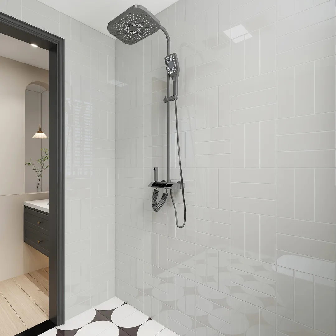Giorbello Classic Premium Light Gray 3-in x 9-in Glossy Glass Subway Wall Tile (5-sq. ft/ Carton), photo 4 of 6