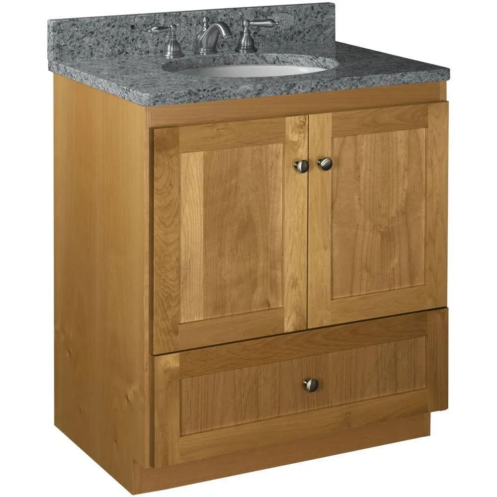 Shaker 42 in. W x 21 in. D x 34.5 in. H Vanity Cabinet Only in Natural Alder, photo 40 of 47