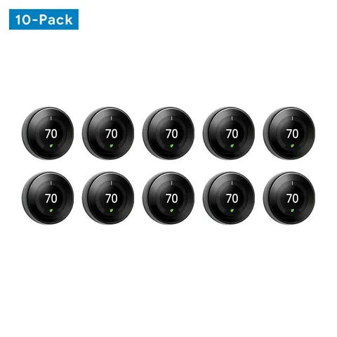 Nest Learning Thermostat 3rd Gen in Mirror Black 10-pack
