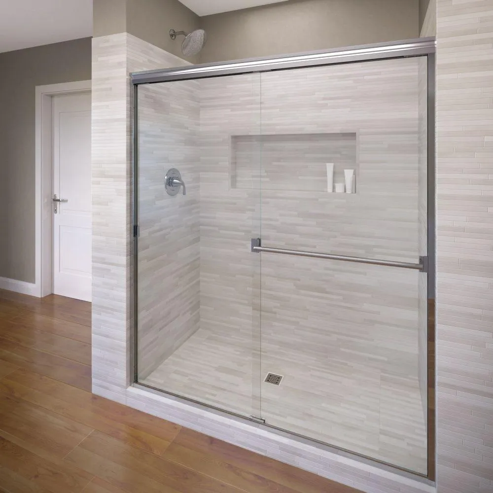 Classic 60 in. x 70 in. Semi-Frameless Sliding Shower Door in Oil Rubbed Bronze with Clear Glass, photo 19 of 19