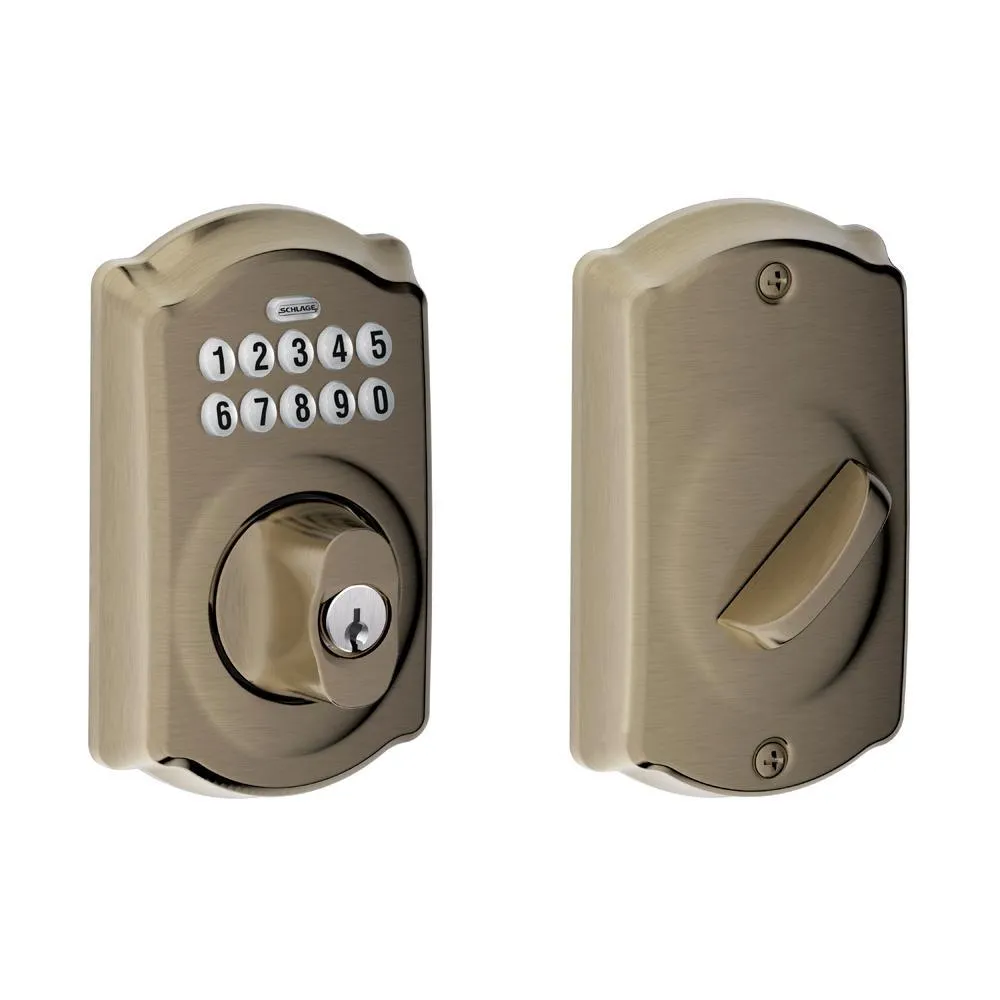 Camelot Satin Nickel Keypad Electronic Door Lock Deadbolt, photo 9 of 11