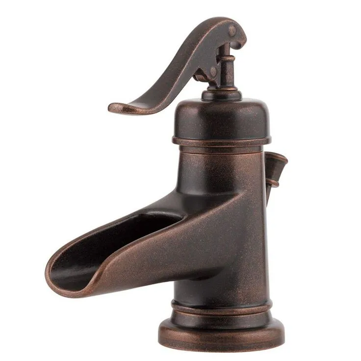 SINKOLOGY Newton All-In-One 14 in. Dual Mount Copper Bathroom Sink with Pfister Centerset Rustic Bronze Faucet and Drain, photo 9 of 9
