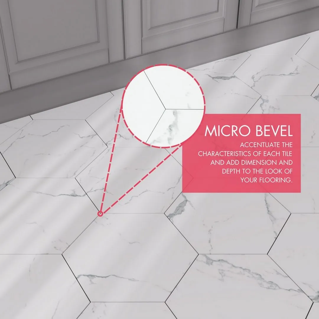 Lucida USA White Marble Look 12-mil x 6-in W x 6-in L Waterproof Peel and Stick Vinyl Tile Flooring (21.5-sq ft/ Carton), photo 7 of 11