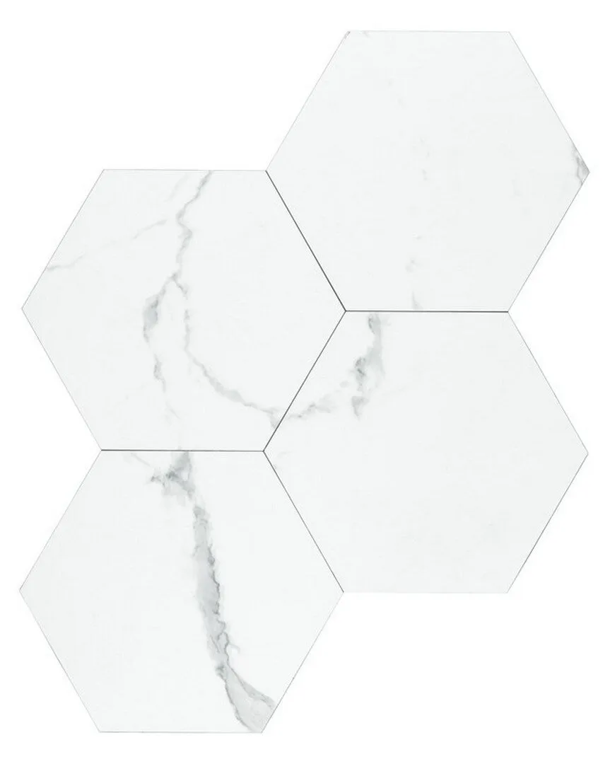 Lucida USA White Marble Look 12-mil x 6-in W x 6-in L Waterproof Peel and Stick Vinyl Tile Flooring (21.5-sq ft/ Carton), photo 3 of 11