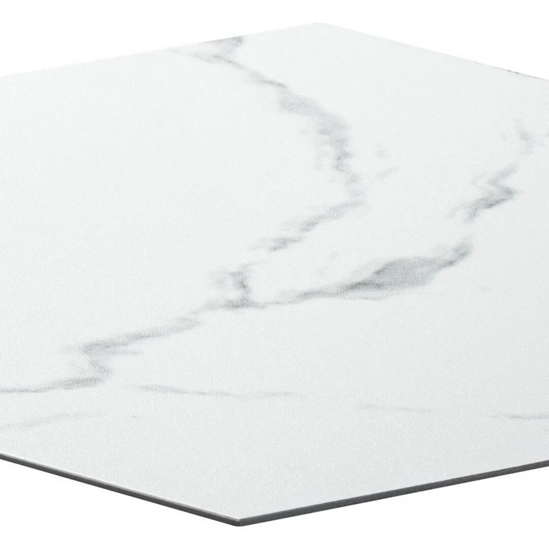 Lucida USA White Marble Look 12-mil x 6-in W x 6-in L Waterproof Peel and Stick Vinyl Tile Flooring (21.5-sq ft/ Carton), photo 5 of 11