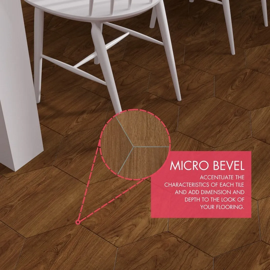 Lucida USA Java Brown Wood Look 12-mil x 6-in W x 6-in L Waterproof Peel and Stick Vinyl Tile Flooring (0.6-sq ft/ Piece), photo 4 of 7