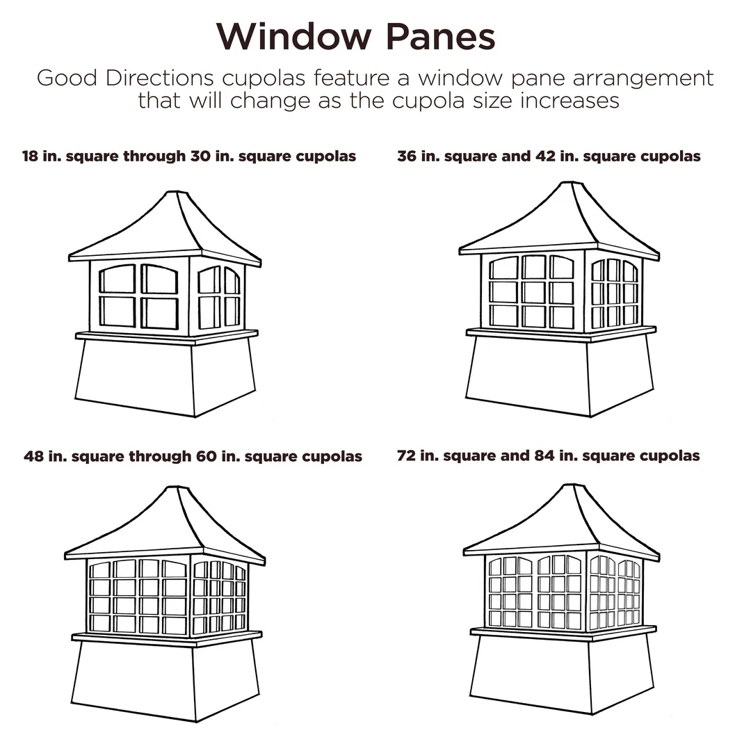 Good Directions Windsor 18-in x 49-in Black Vinyl Cupola with Black Aluminum Pagoda Roof, photo 7 of 7
