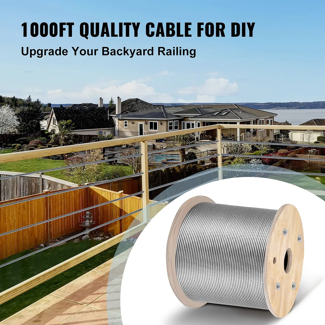 VEVOR 1000-ft Silver Stainless Steel Cable, photo 3 of 10