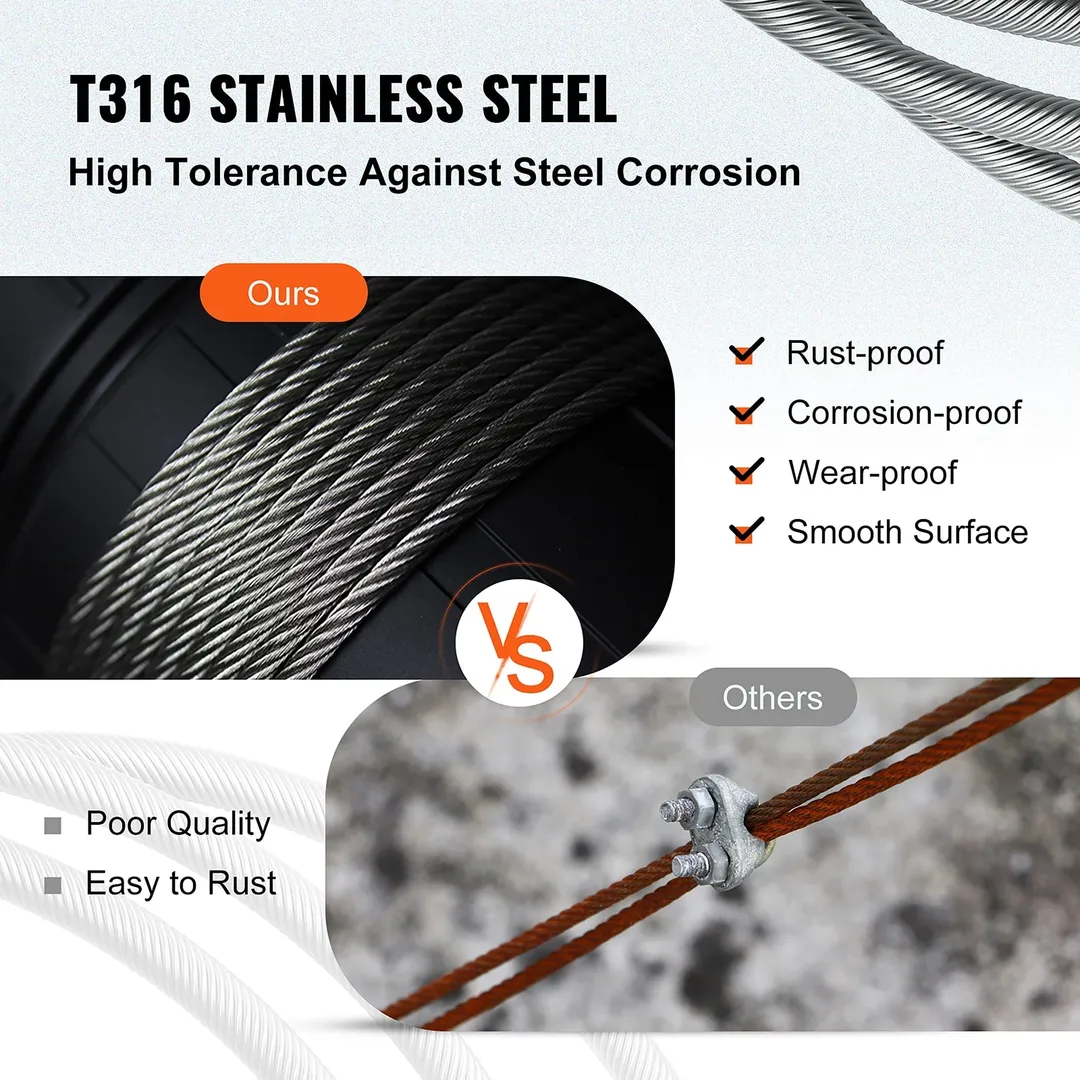 VEVOR 1000-ft Silver Stainless Steel Cable, photo 4 of 10