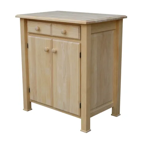 Brown Wood Base with Wood Top Kitchen Island (26 × 32 × 36 in)