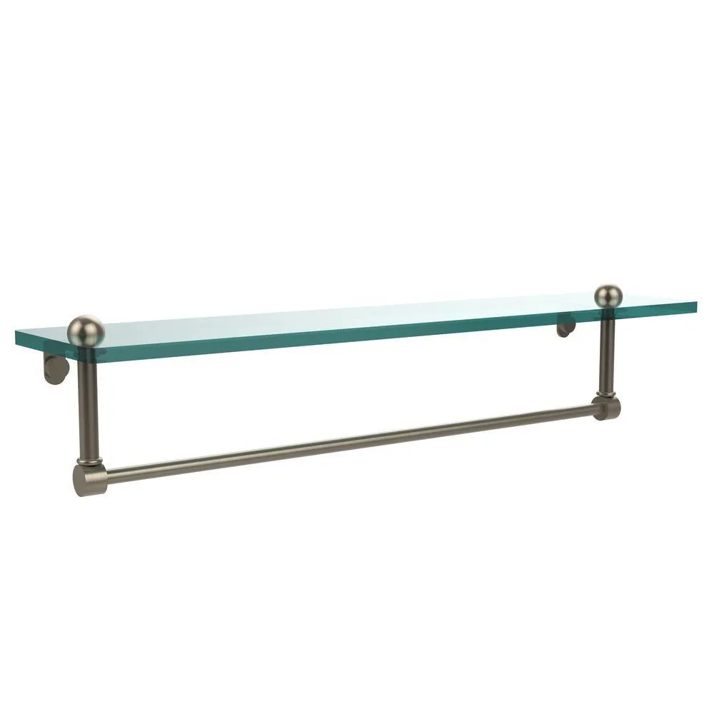 Allied Brass 22 in. L x 5 in. H x 5 in. W Clear Glass Vanity Bathroom Shelf with Towel Bar in Antique Bronze, photo 5 of 15
