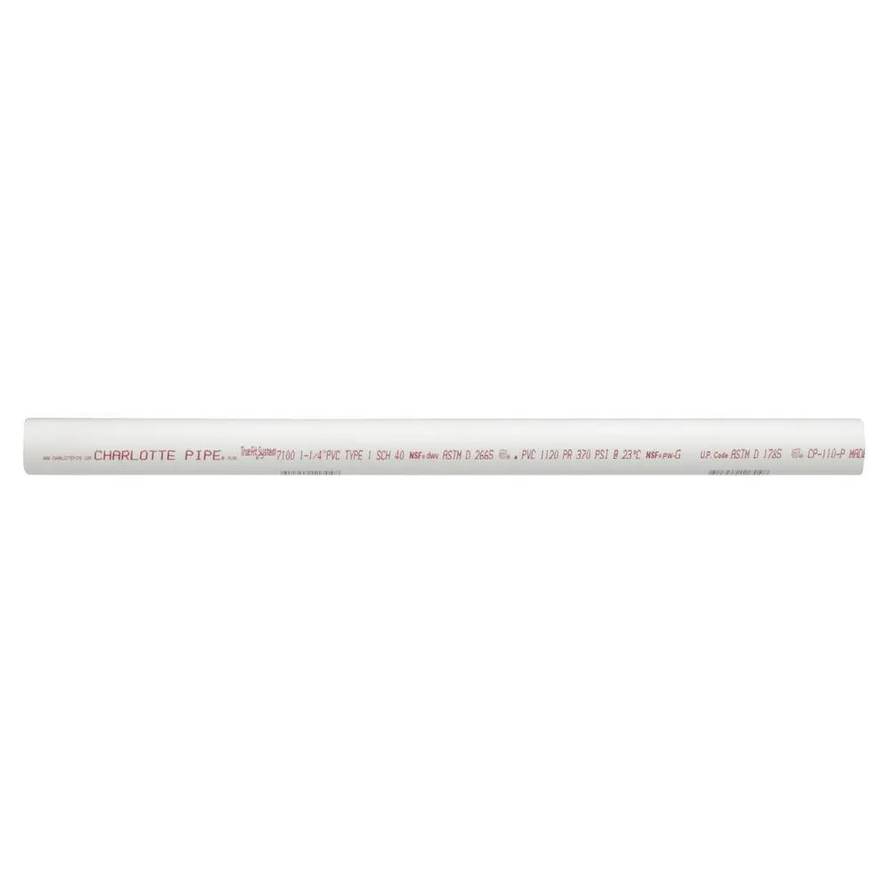 Charlotte Pipe 1-1/4 in. x 2 ft. PVC DWV Sch. 40 Pipe, photo 3 of 8