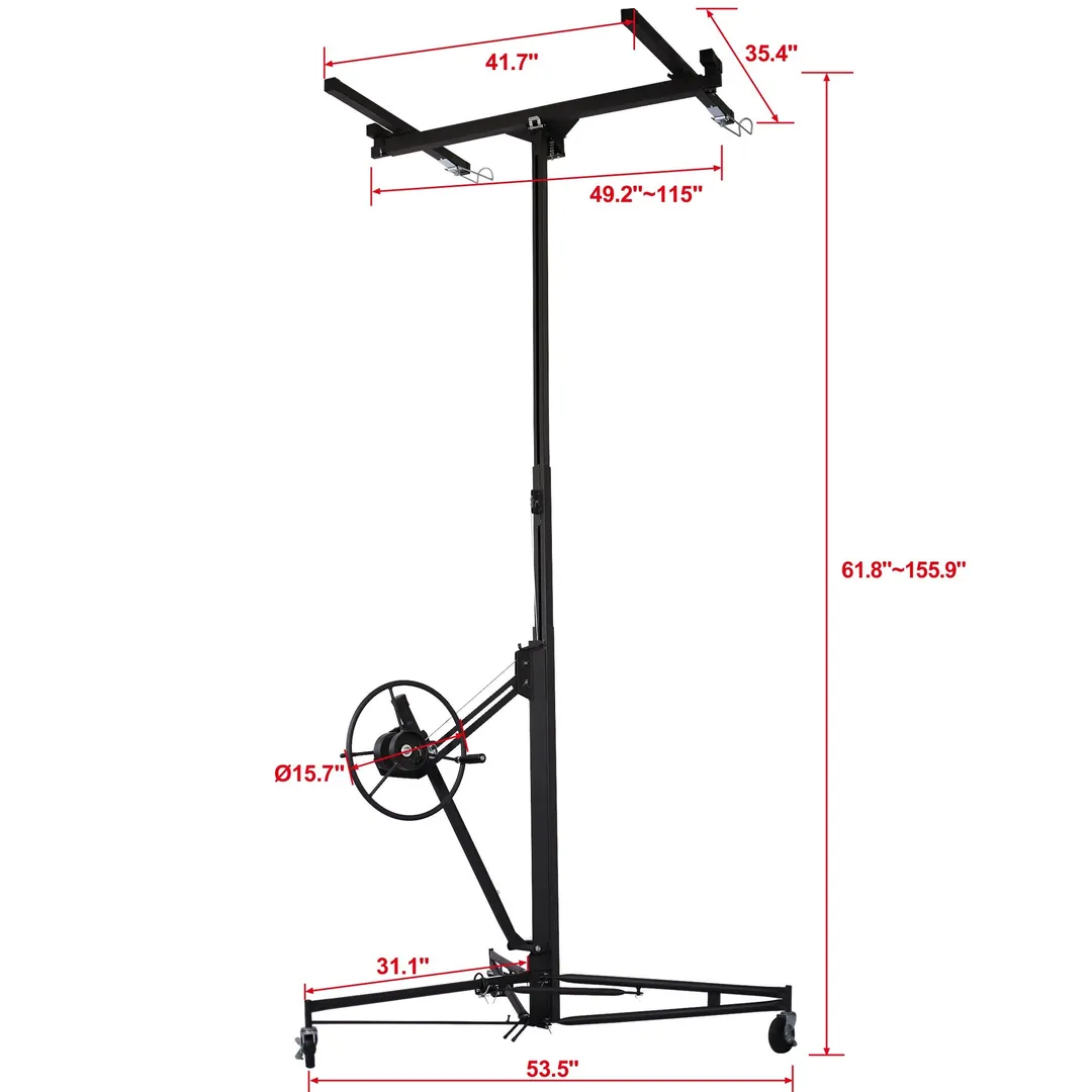 AHIOU HOME 13-ft 13-ft H x 53-in L x 53-in W Carbon/Steel Drywall Lift, photo 10 of 10