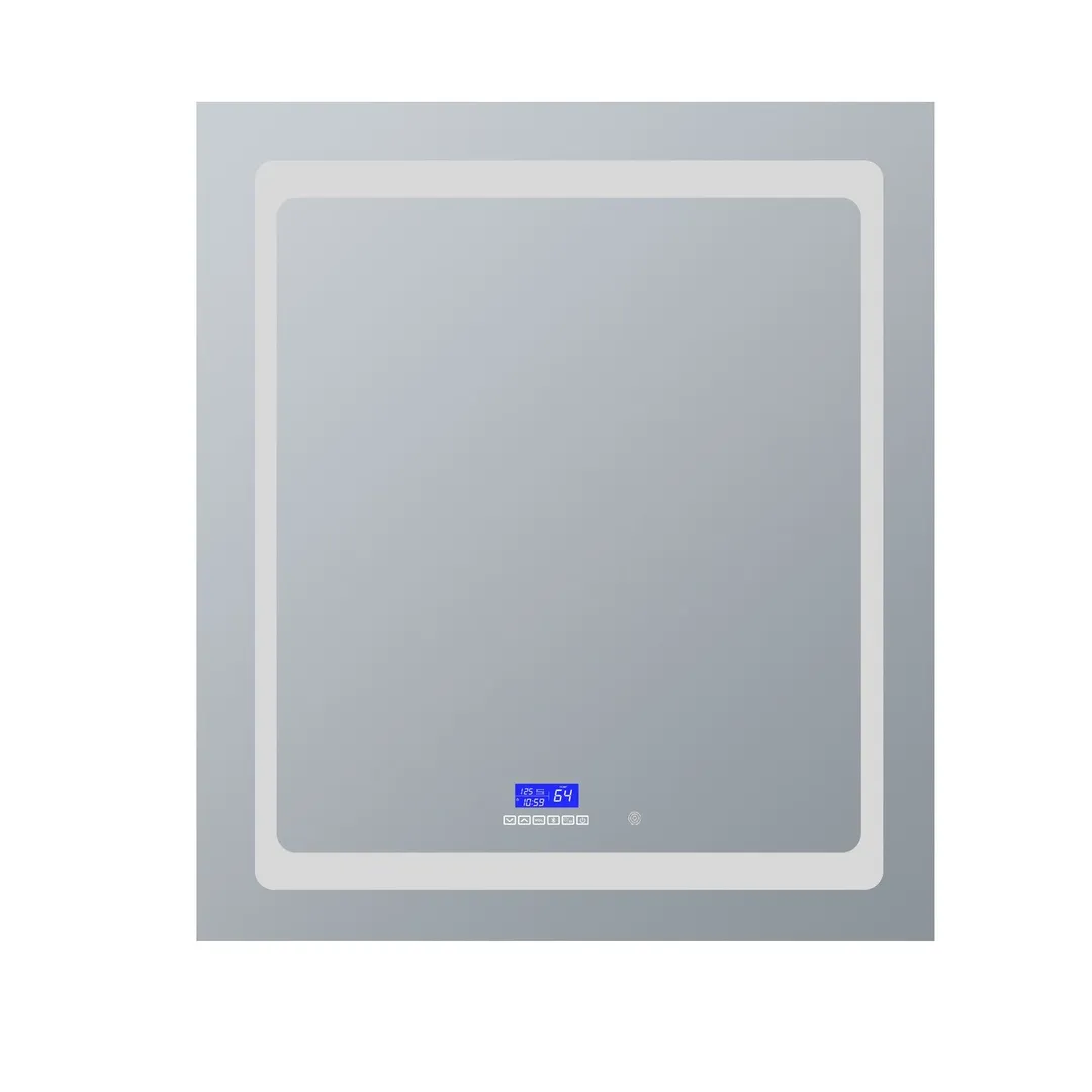Lexora Bracciano 30-in x 32-in Lighted LED Fog Free Surface Mount Gray Mirrored Soft Close Medicine Cabinet, photo 6 of 8