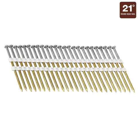 21° 3 in. Bright Coated Framing Nails, 1,000 Pc.