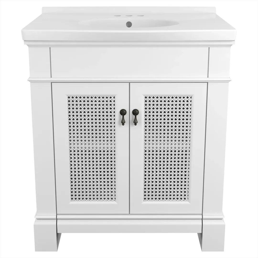 American Standard Portsmouth 30-in White Bathroom Vanity Cabinet, photo 8 of 12