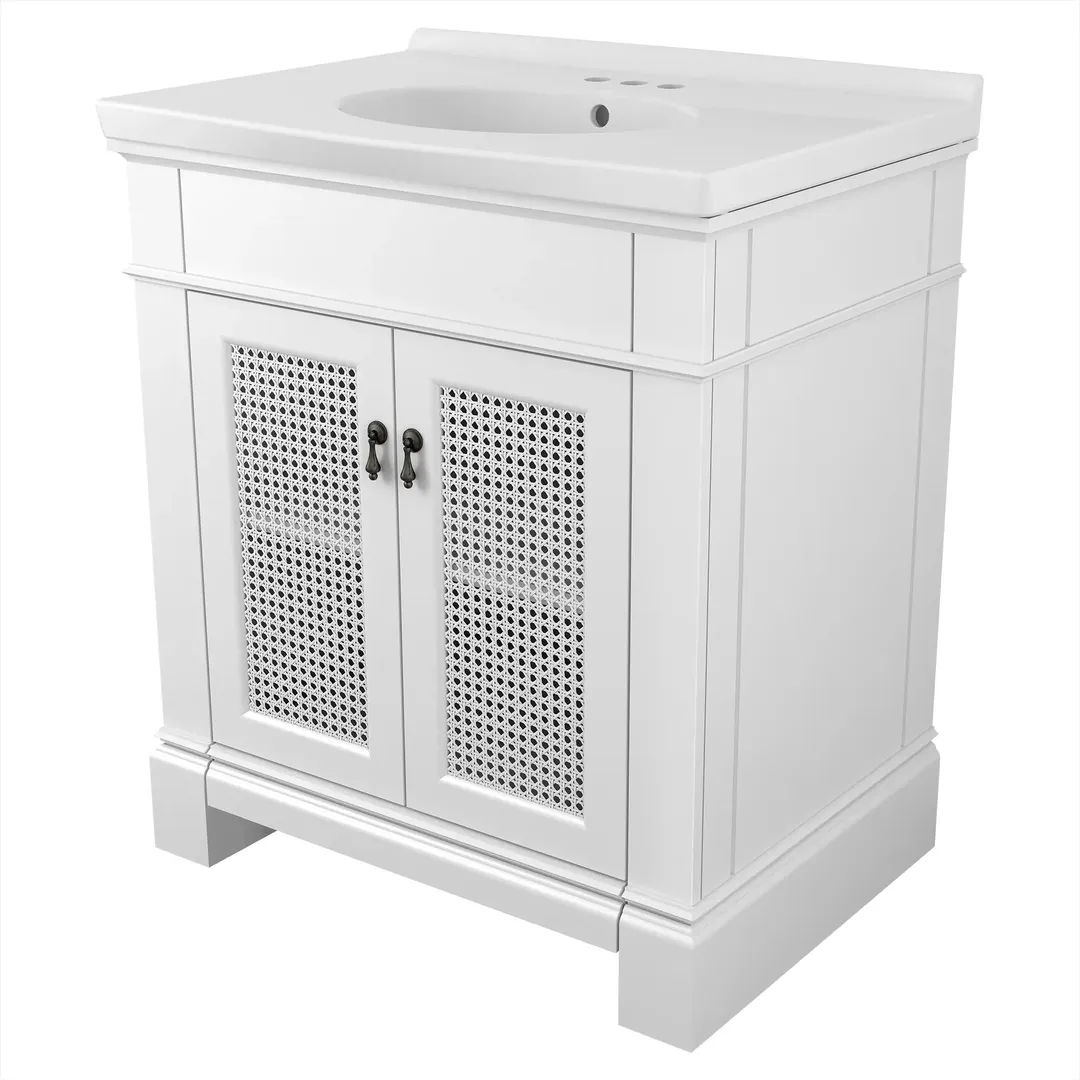 American Standard Portsmouth 30-in White Bathroom Vanity Cabinet, photo 7 of 12