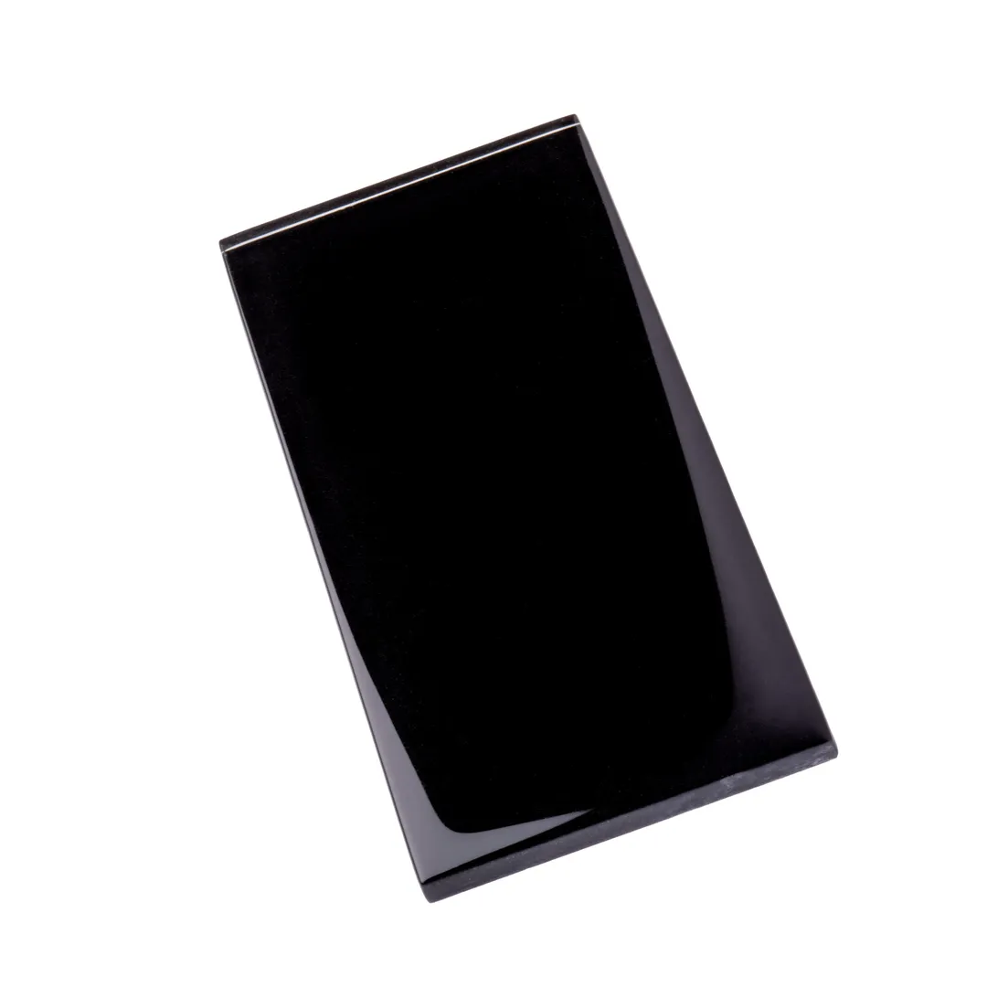 Apollo Tile (Sample) Wall Tile Black 3-in x 6-in Glossy Glass Brick Subway Wall Tile, photo 10 of 10