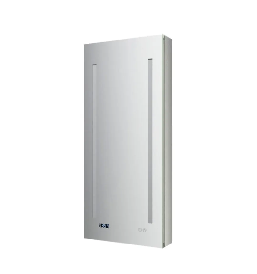 Fresca 15-in x 36-in Lighted LED Fog Free Surface/Recessed Mount LED Mirror Mirrored Soft Close Medicine Cabinet with Outlet, photo 7 of 7