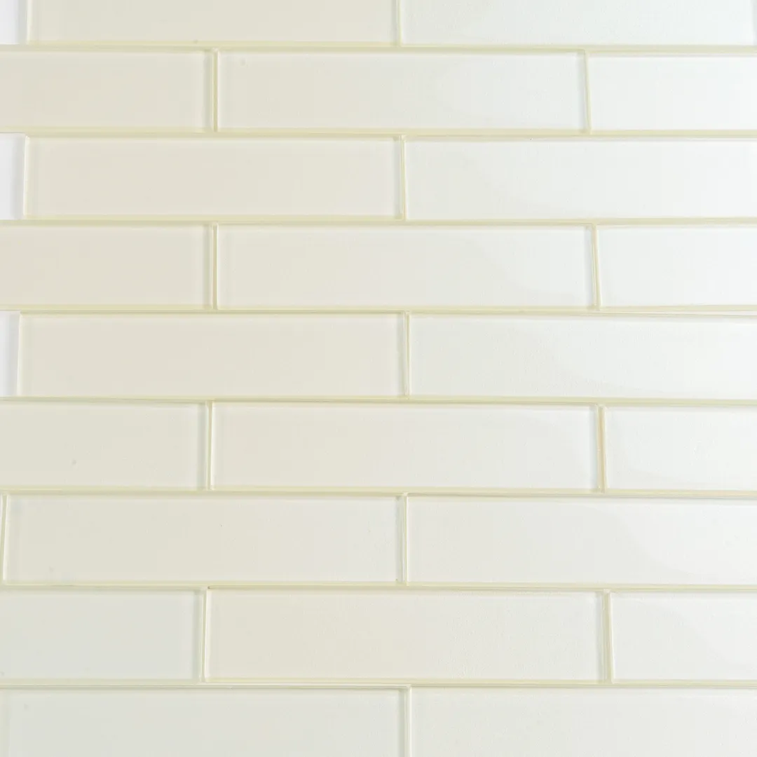 Apollo Tile (Sample) White 2-in x 8-in Glossy Glass Brick Subway Floor and Wall Tile, photo 4 of 11