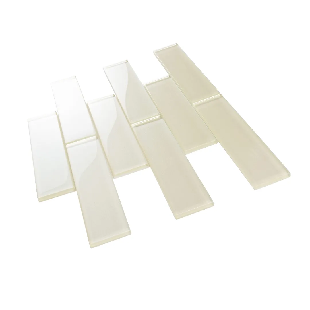 Apollo Tile (Sample) White 2-in x 8-in Glossy Glass Brick Subway Floor and Wall Tile, photo 10 of 11