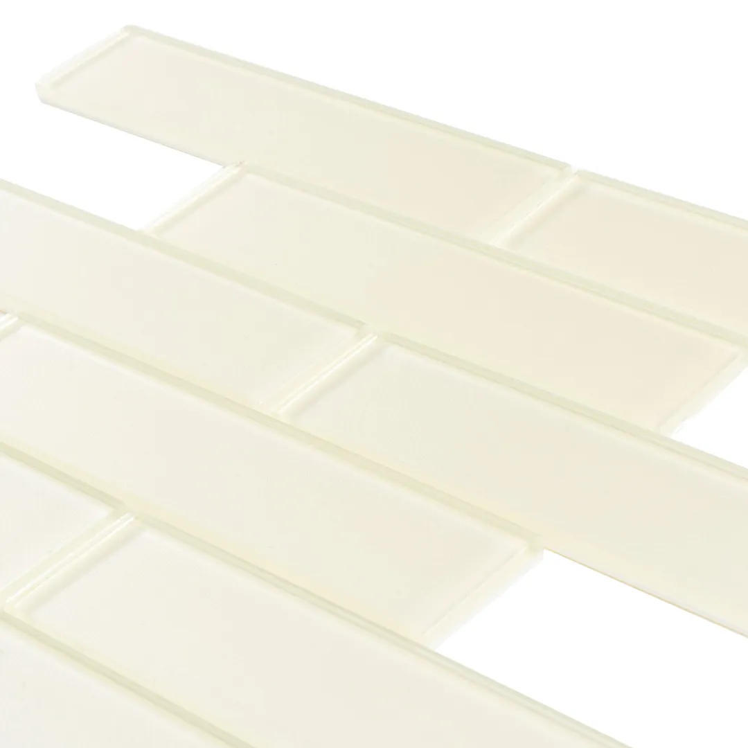 Apollo Tile (Sample) White 2-in x 8-in Glossy Glass Brick Subway Floor and Wall Tile, photo 8 of 11