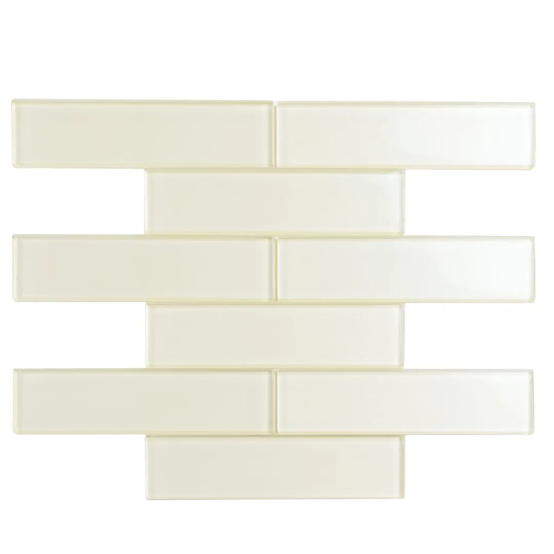 Apollo Tile (Sample) White 2-in x 8-in Glossy Glass Brick Subway Floor and Wall Tile, photo 11 of 11