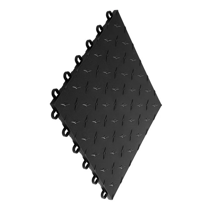 Swisstrax 12 in. W x 12 in. L Jet Black Diamondtrax Home Modular Polypropylene Flooring (50-Tile/Pack) (50 sq. ft.), photo 8 of 11