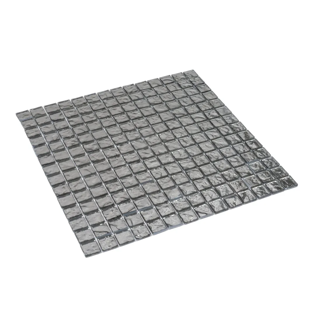Apollo Tile (Sample) Elaina Silver 12-in x 12-in Polished Glass Uniform Squares Patterned Floor and Wall Tile, photo 6 of 9
