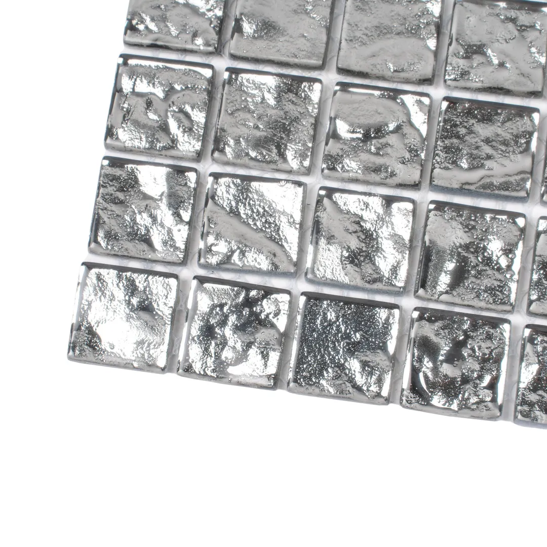 Apollo Tile (Sample) Elaina Silver 12-in x 12-in Polished Glass Uniform Squares Patterned Floor and Wall Tile, photo 3 of 9