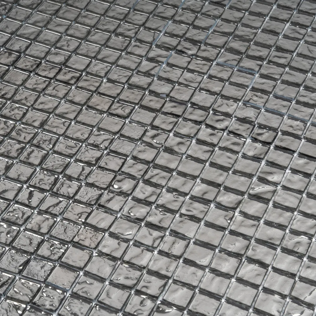 Apollo Tile (Sample) Elaina Silver 12-in x 12-in Polished Glass Uniform Squares Patterned Floor and Wall Tile, photo 7 of 9