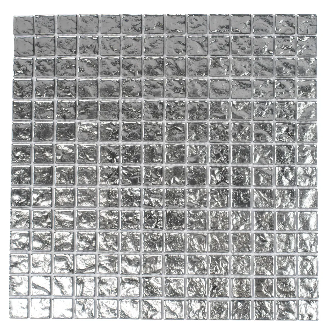 Apollo Tile (Sample) Elaina Silver 12-in x 12-in Polished Glass Uniform Squares Patterned Floor and Wall Tile, photo 9 of 9