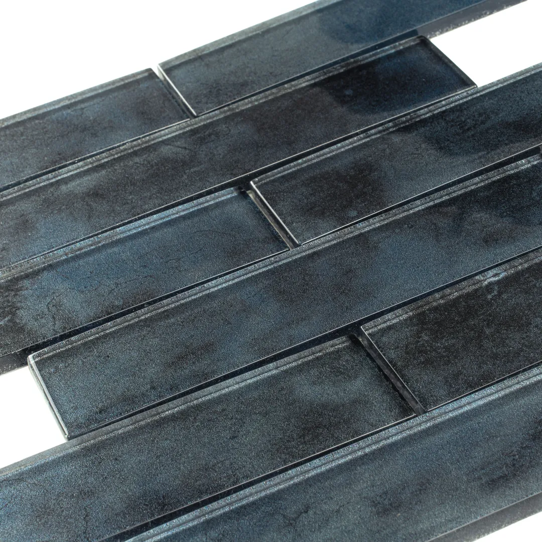 Apollo Tile (Sample) Cosmos Stone Blue 12-in x 12-in Glossy Glass Brick Mosaic Floor and Wall Tile, photo 9 of 9