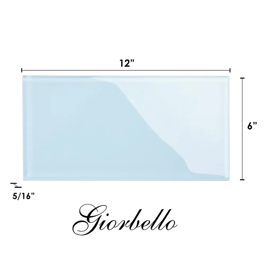 Giorbello Classic Premium Morning Sky Blue 6-in x 12-in Glossy Glass Subway Wall Tile (5-sq. ft/ Carton), photo 7 of 7