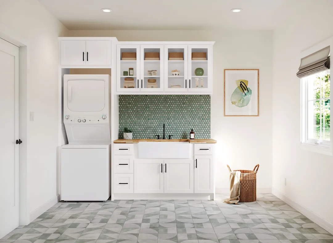 Diamond Express Jamestown 33-in W x 34.5-in H x 24-in D White L-shaped Corner Base Fully Assembled Plywood Cabinet (Recessed Panel Shaker Style), photo 16 of 18