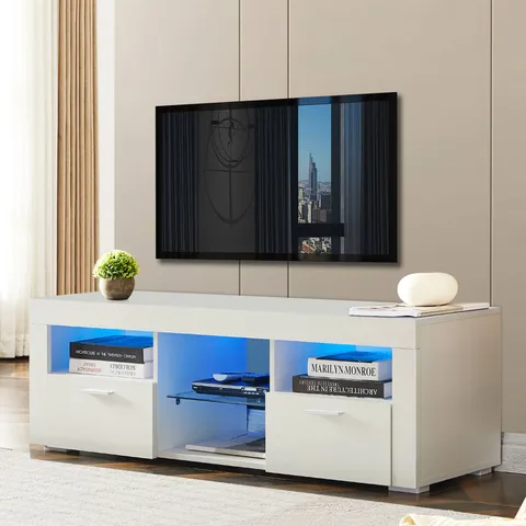 Modern/Contemporary White Tv Cabinet (Accommodates TVs up to 55-in)